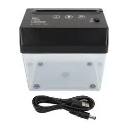 USB Mini Vertical Cutting Paper Shredder Micro-Cut for Photos Portable Electric Silent A4/A6 Office Home