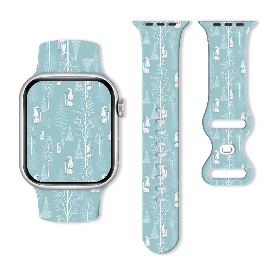 Christmas12 Printed Strap for Apple Watch 46mm 45mm 42mm 40mm 38mm 49mm Watchband Replaceable Bracelet for iWatch 11 10 9 8 Band