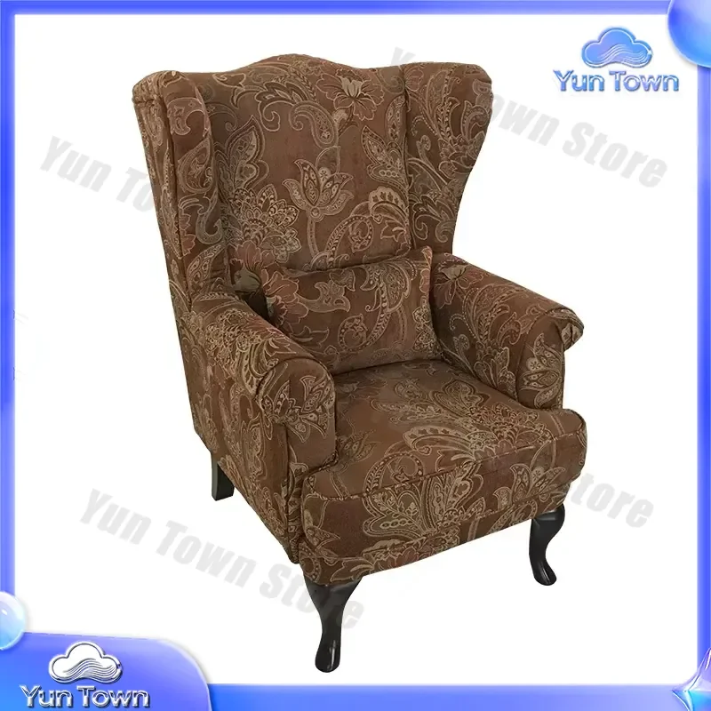 Tiger chair for living room for study for home office high back single sofa American fabric vintage dark blue jacquard