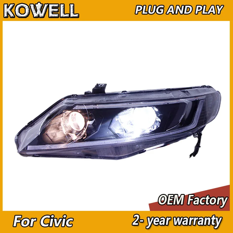 Car Styling for Honda Civic FD2 Headlight 2006-2011 Civic Head Light DRL Turn Signal Low High Beam Projector Lens