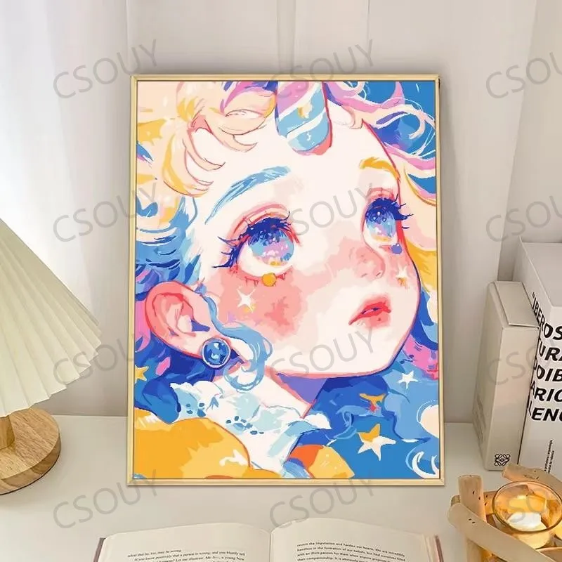 

Unicorn Girl 100% Fairy Dust Diy Diamond Painting Cross Stitch Square 5D Embroidery Square Mosaic Home Decor Needlework Crystal