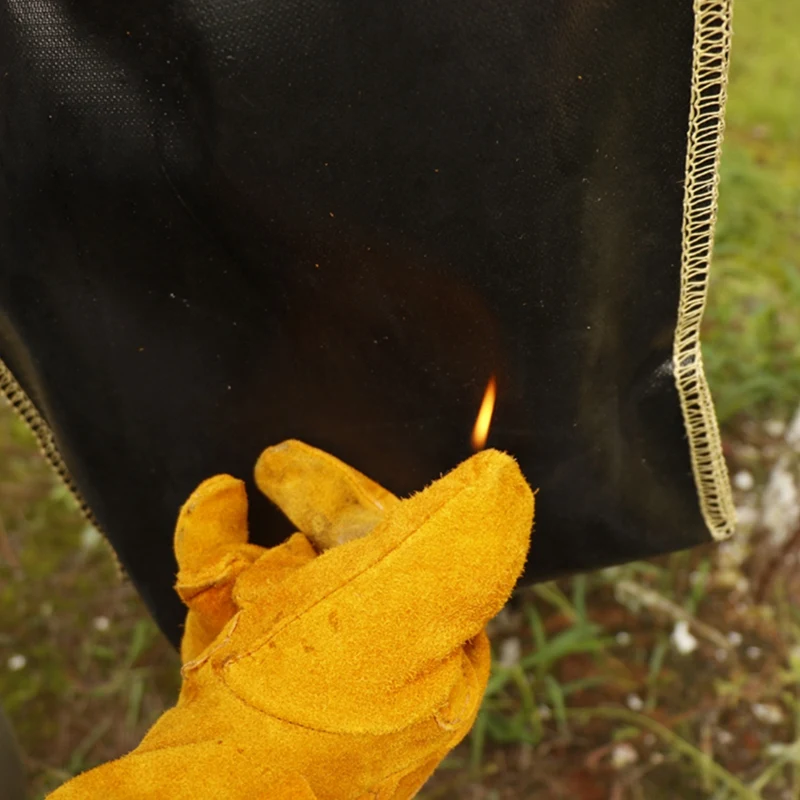 Outdoor Safety Fire-Retardant Storage Bag Camping Fire-Proof Storage Bag BBQ Charcoal Fire Extinguisher Cloth Bag