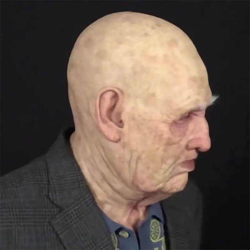 2025 Halloween Glatze alter Mann mit Kapuze Charakter Maske Ball Spiel Requisiten Ostern