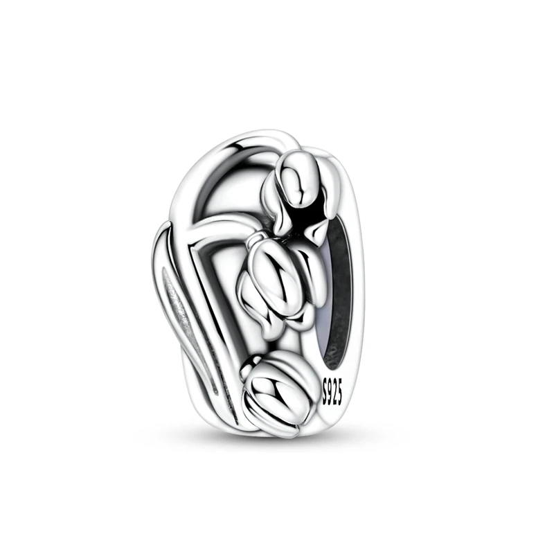 925 Sterling Silver Charms Bead CZ Zircon Lily Valley Pendants DIY Jewelry Woman Gift