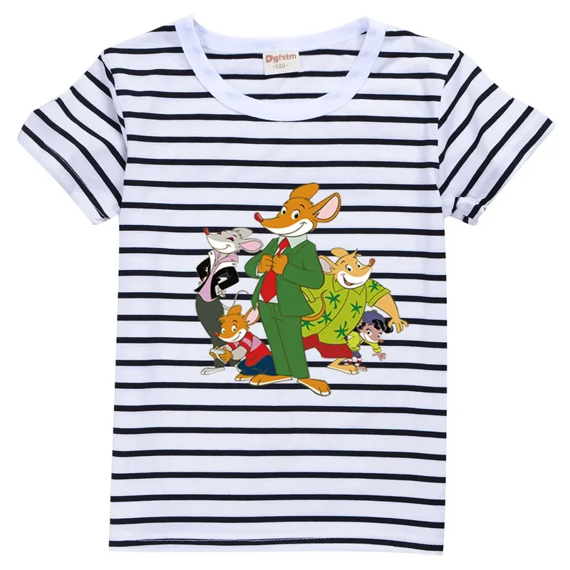 Geronimo Stilton Boys T-shirts Funny Cartoon Print Tshirt for Girls Fashion Harajuku Baby Tshirts Cute Boys Girls Clothes