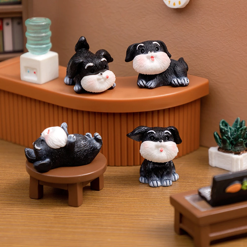 

8pcs Resin Dog Figurines Desktop Decor Compact Animal Statues Cute Puppy Ornaments Garden Accessories Delicate Dog Decor For