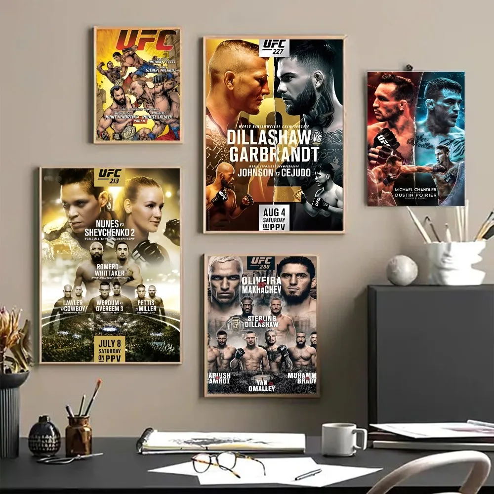 U-Ultimate Fighting Championship UF Vintage Posters Sticky Vintage Room Home Bar Cafe Decor Kawaii Room Decor