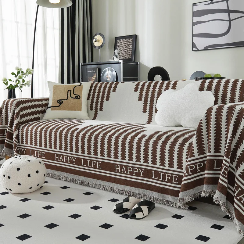Chenille Sofa Throw Blanket Anti-slip Double-side Sofa Slipcover Four Season Universal Leisure Relax Beach Towel Living Room