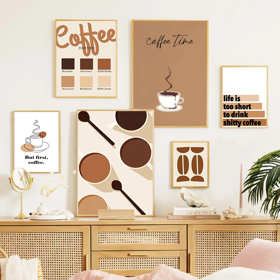 

Coffee Minimalist Cups Coffee Culture Cafe Wall Art Prints Posters Nordic Canvas Paintings Picture Kitchen Hotel Bar Home Decor