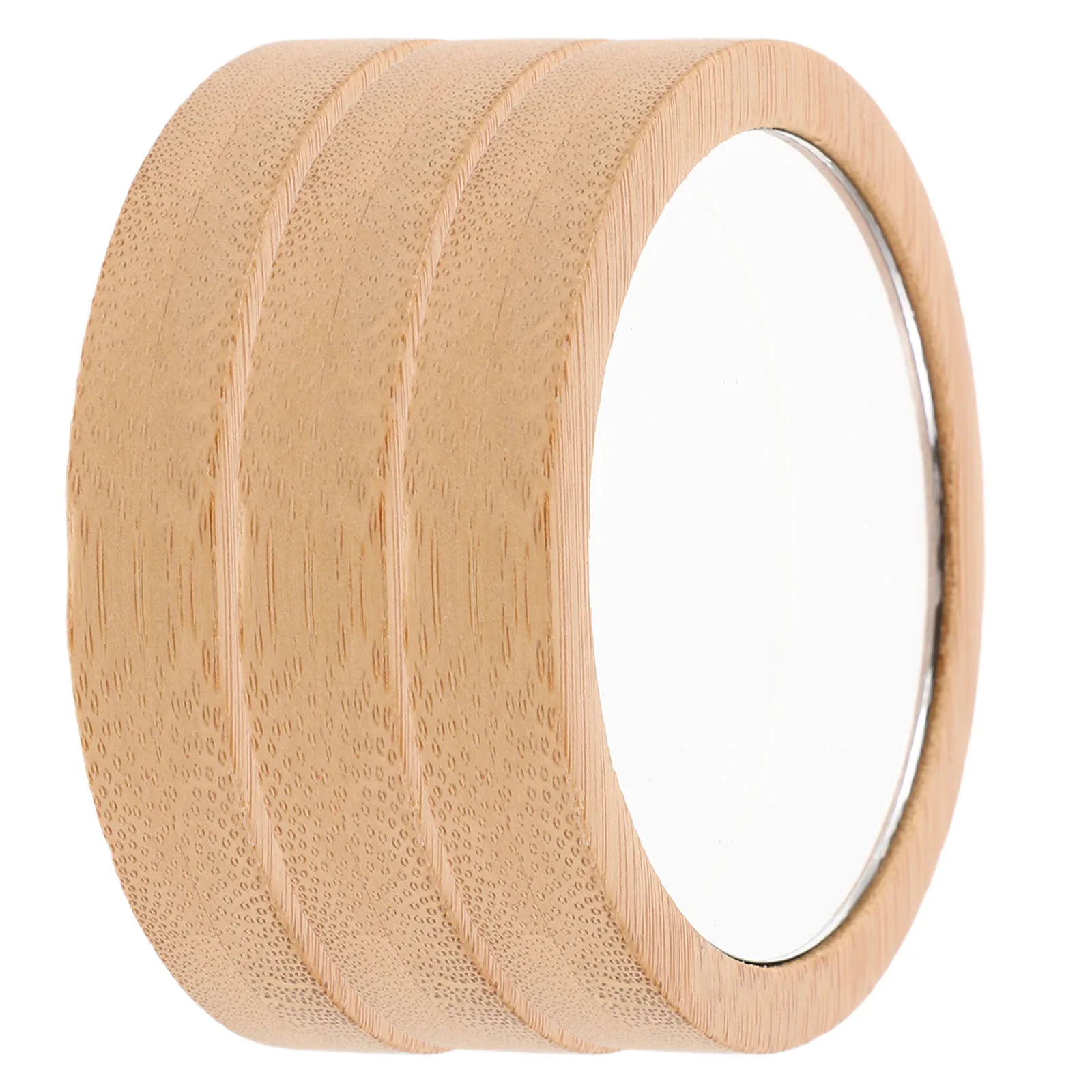 

3Pcs Retro Portable Makeup Mirror Wooden Round Mini Compact for Travel Handbag Use High Definition Clear Glass Surface Small
