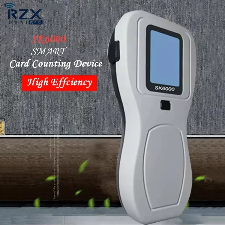 High speed SK6000 Handheld PVC Card Counter RFID CARD Reader/Scanner with English version for Card Management