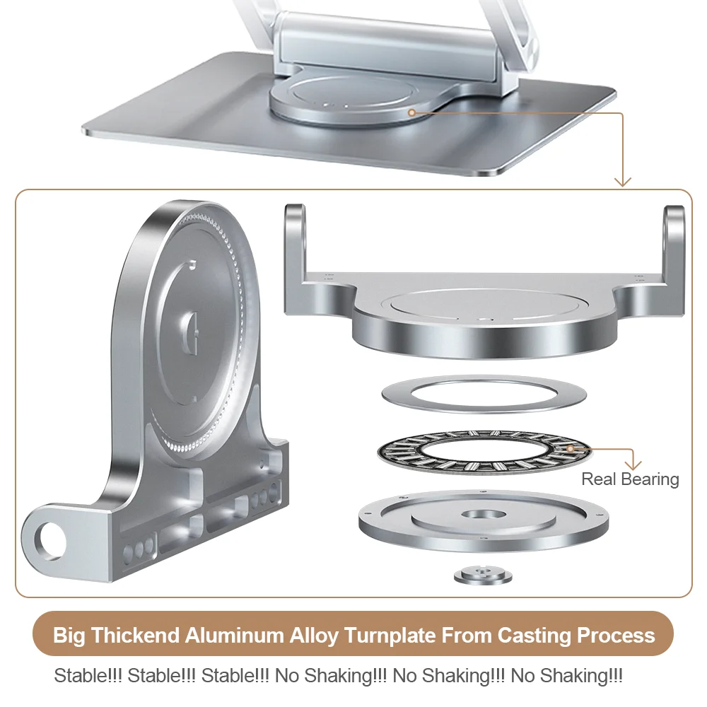 휴대용 금속 알루미늄 합금 4in1 게이머 노트북 베이스 지지대 접이식 홀더 조절 가능한 회전형 노트북 USB 스탠드 허브
