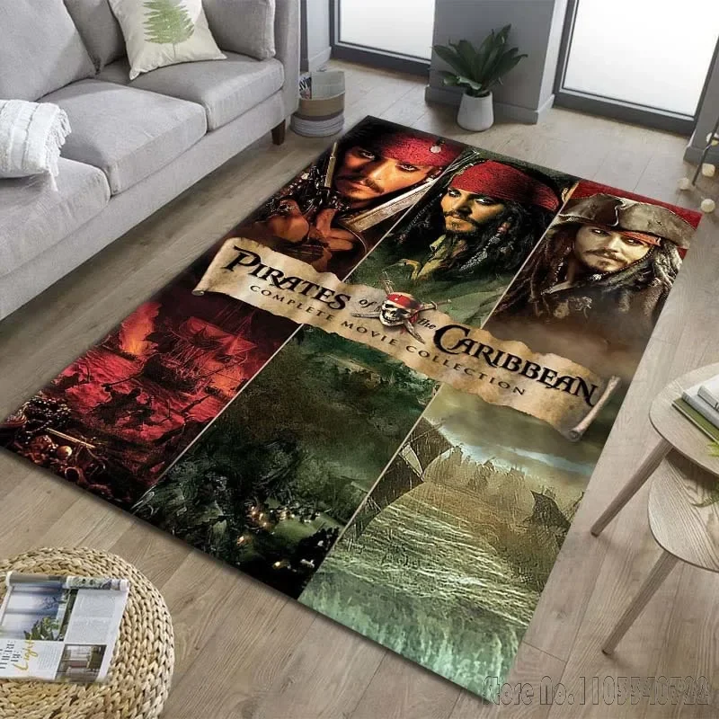 Disney Pirates of the Caribbean Rug Carpets 80x120cm Decor for Bathroom Kids Floor Mat Living Room Children's Bedroom Sofa