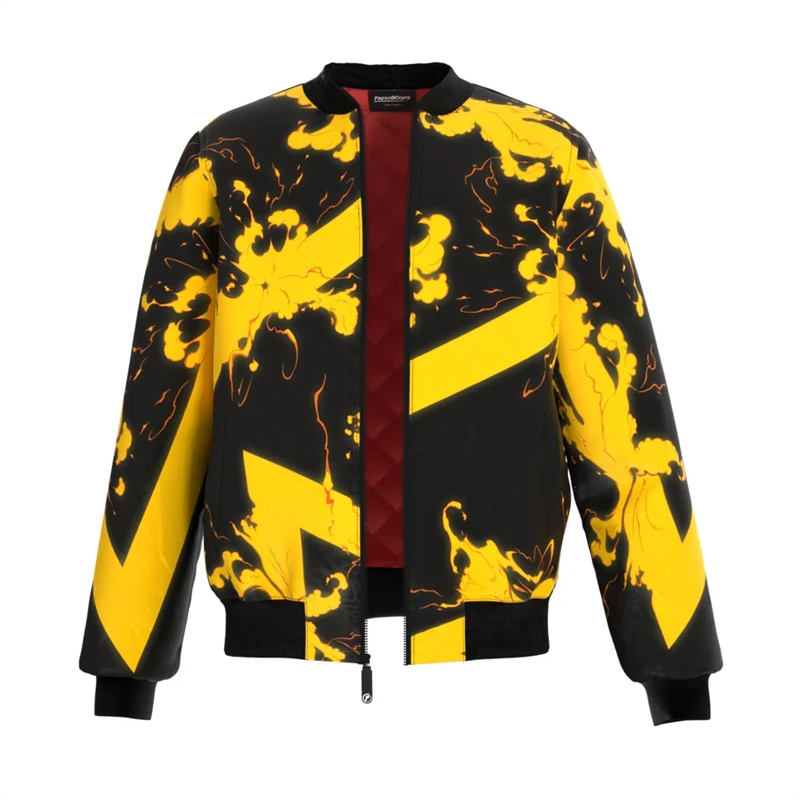 Nieregularne paski Graffiti kurtka bomberka dla mężczyzn Hip Hop Street z długim rękawem kurtki z zamkiem błyskawicznym jesień moda zewnętrzna Trend płaszcz