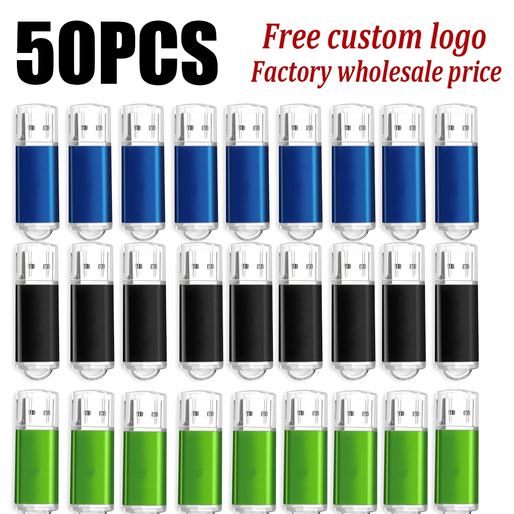 50PCS Custom LOGO USB2.0 High Speed Usb Stick 2. 0 memoria stick memory Flash Drive Pendrive4GB 8GB 16GB 32GB 64GB