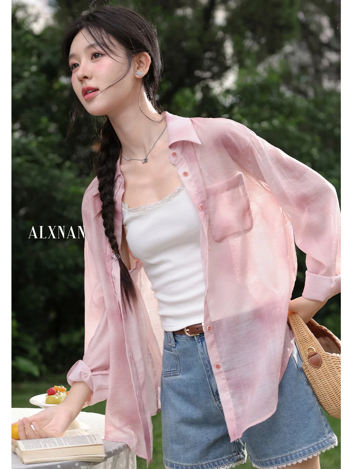 

Red Long Sve Sun Protection irt Women's Thin Casual Sle Loose Fit Collar irt Autumn Outerwear Top by Deer South