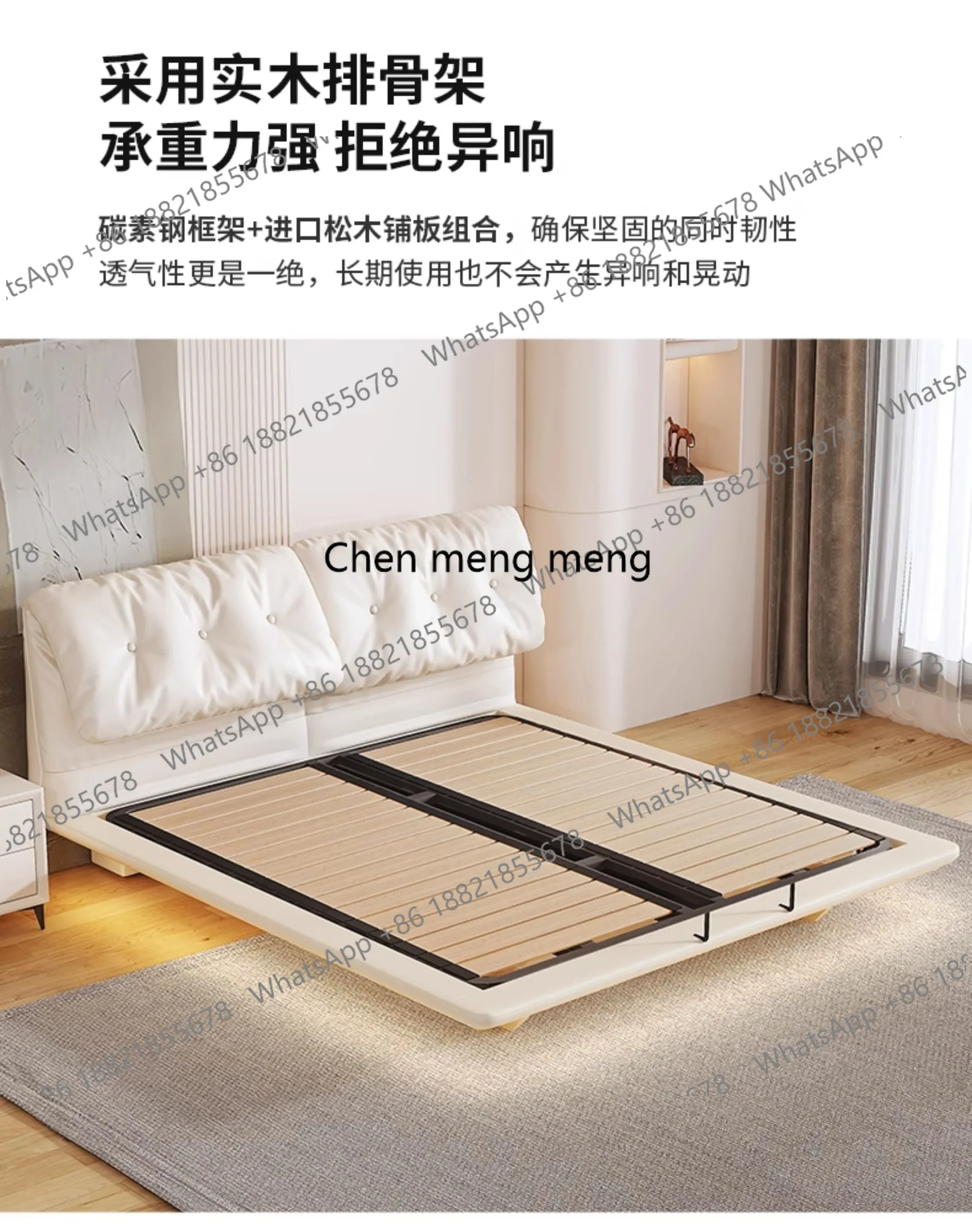 Cute White Bed Cream Cloud Salon Events Aesthetic Save Space Soft Cheap Bed Chinese Interior Camas De Casal Trendy Furniture - view 5