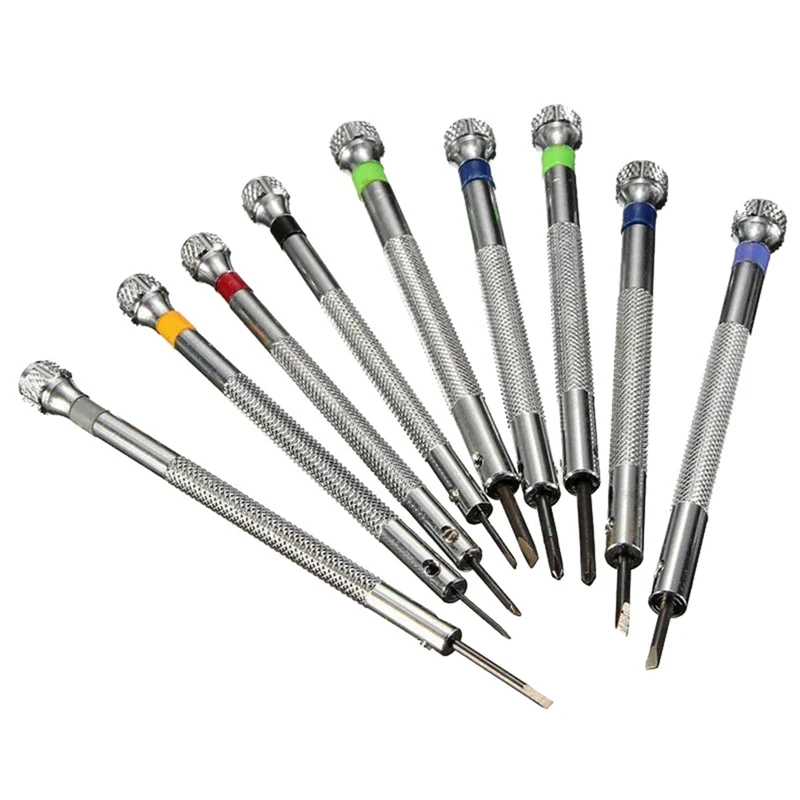 

0.5-2.5mm Steel Precision Screwdriver Set/9Pcs for Watch Repairing Portable Watchmaker Blade Assort Slotted Tools