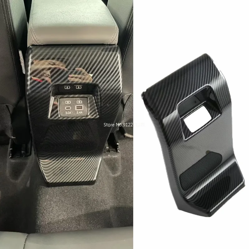 

For Subaru Crosstrek Impreza 2023 2024 Carbonfiber Rear Air Condition Outlet cover Back Anti-Kick AC Vents Panel Protector Frame