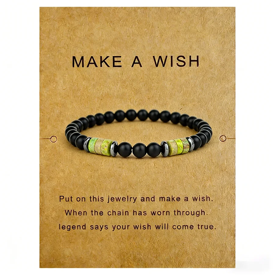 Bohemian 6mm Onyx Beaded Bracelet Unisex 5 Colors Grade A Imperial Stones Elastic Braslet Healing Casual Homme Wristband Jewelry