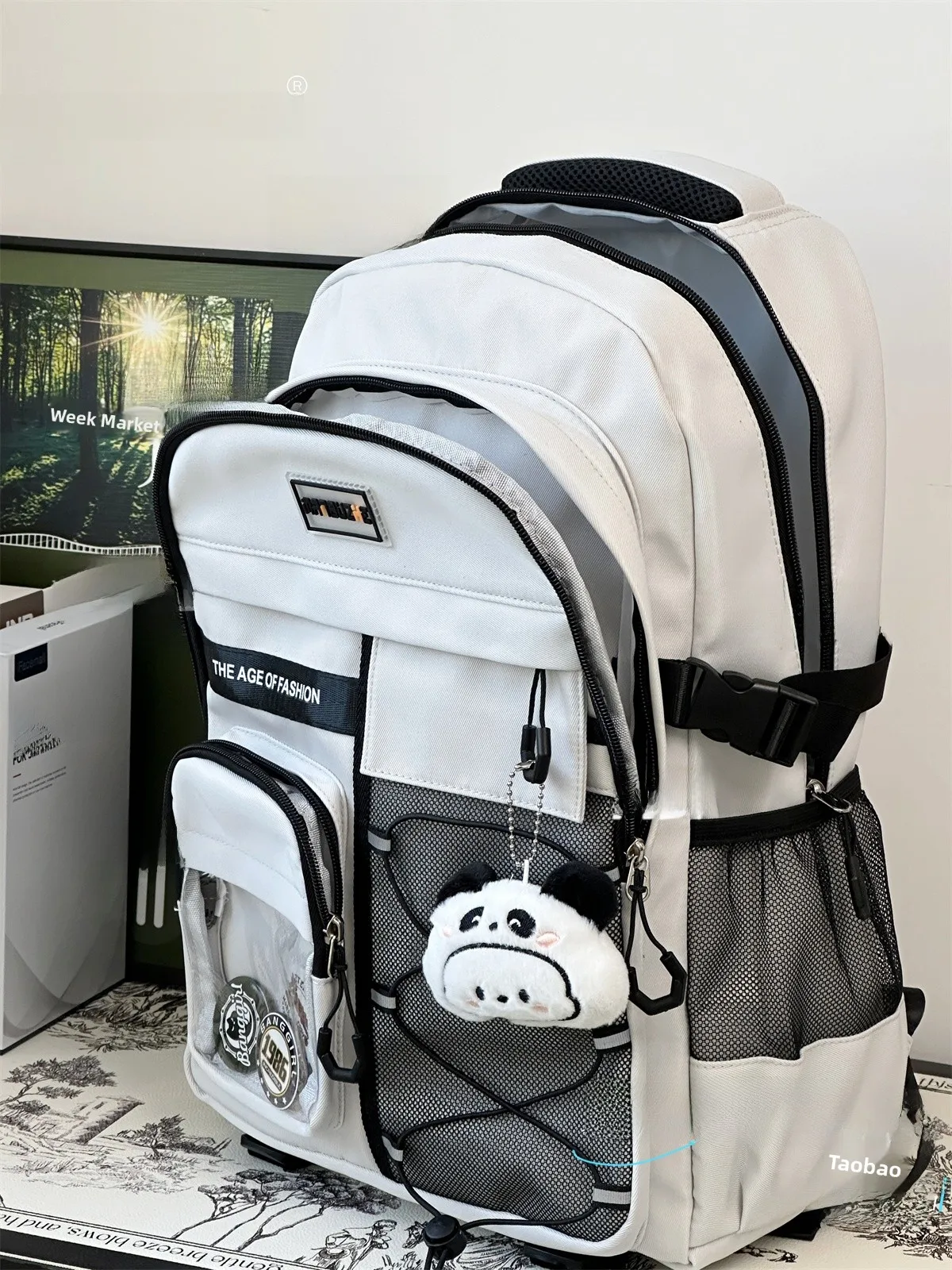Retro Japanese Sle Large Capaci Double oulder Bapa for Middle And High School Students Girls Boys Anti-Ba Pain