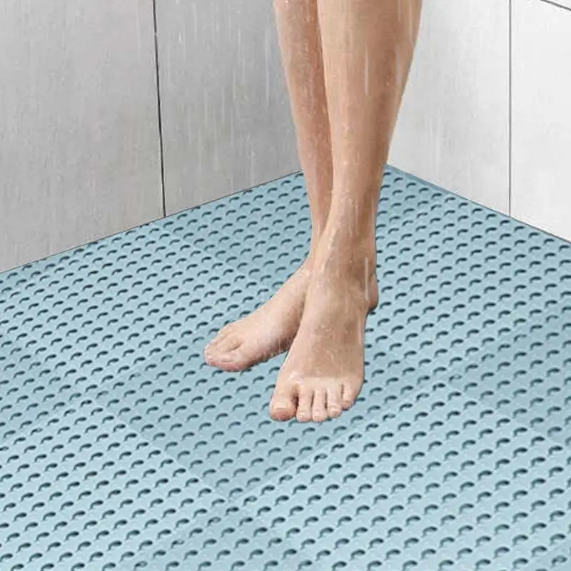 Splicing Waterproof Bathtub Mat Durable Tile Splicing Waterproof Mat With Drain Hole For Pool Shower Bath Kitchen Cushion