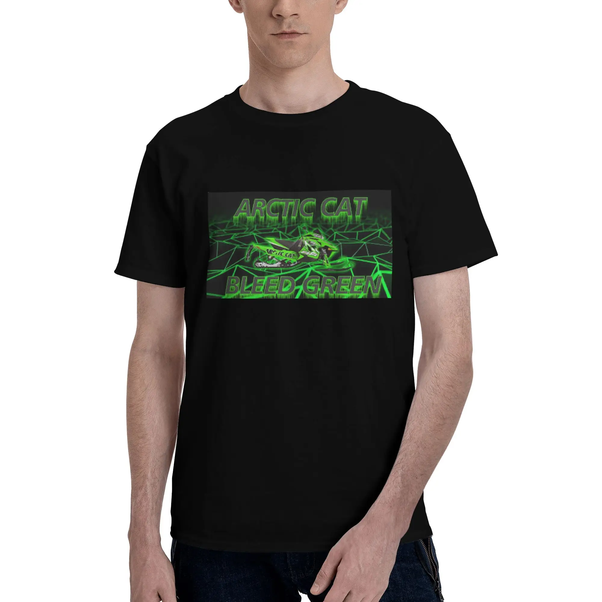 

Arctic cat 100% Cotton T-Shirt Men'sOversized T Shirts Men Crew Neck Short Sleeve S-6XL