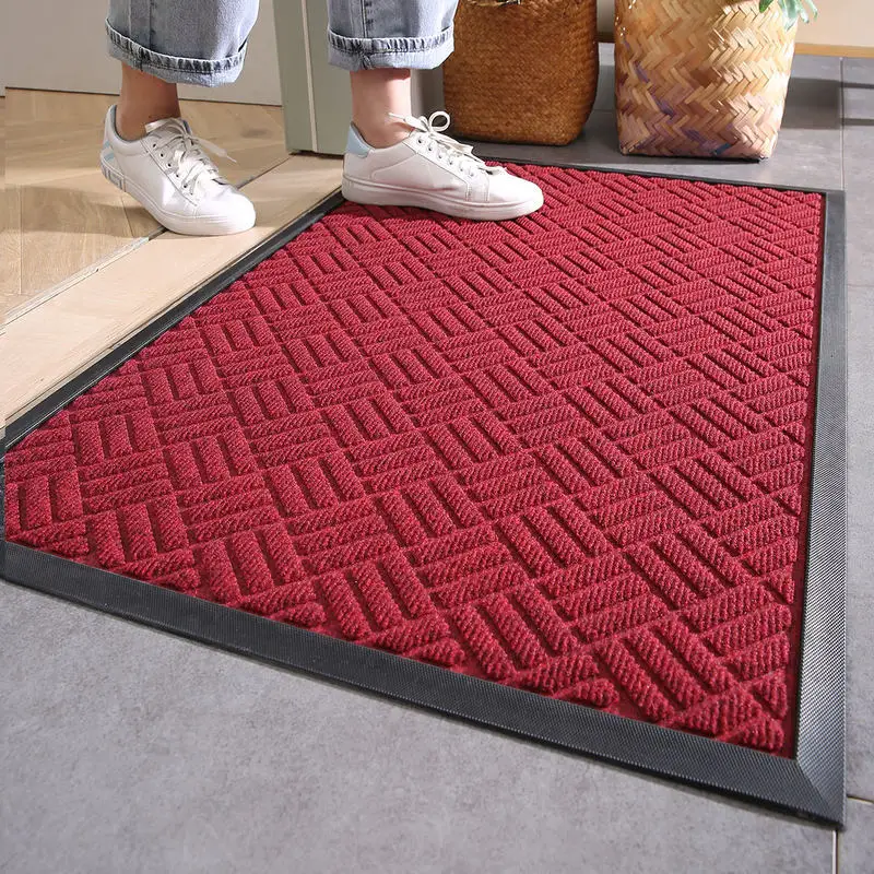 Luxury Striped Entrance Mat  Non Slip Carpet Doorstep Household Entrance Mat Dust Removal Wear-resistant Rubbing Doorstep Mat