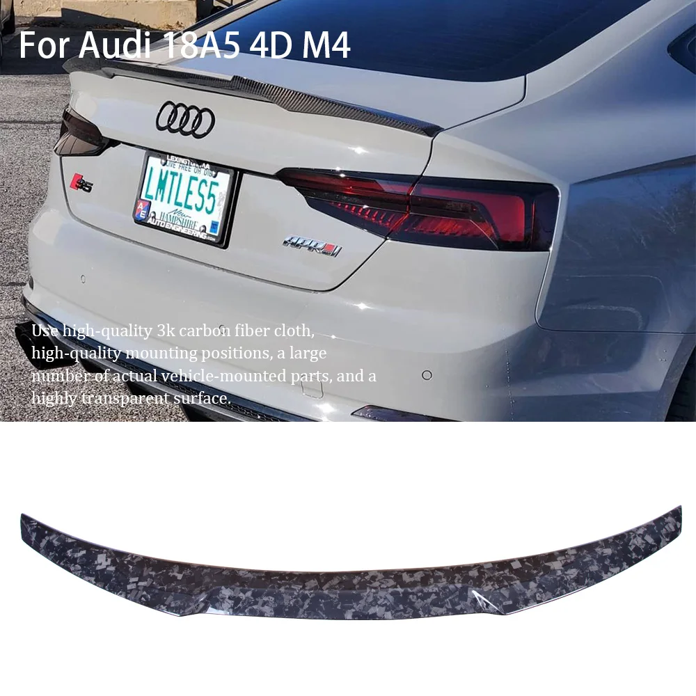 

For AUDI A5 S5 RS5 B9 4Door Sportback M4 Style Forged carbon fiber Rear Spoiler Trunk Wing 2016-2025
