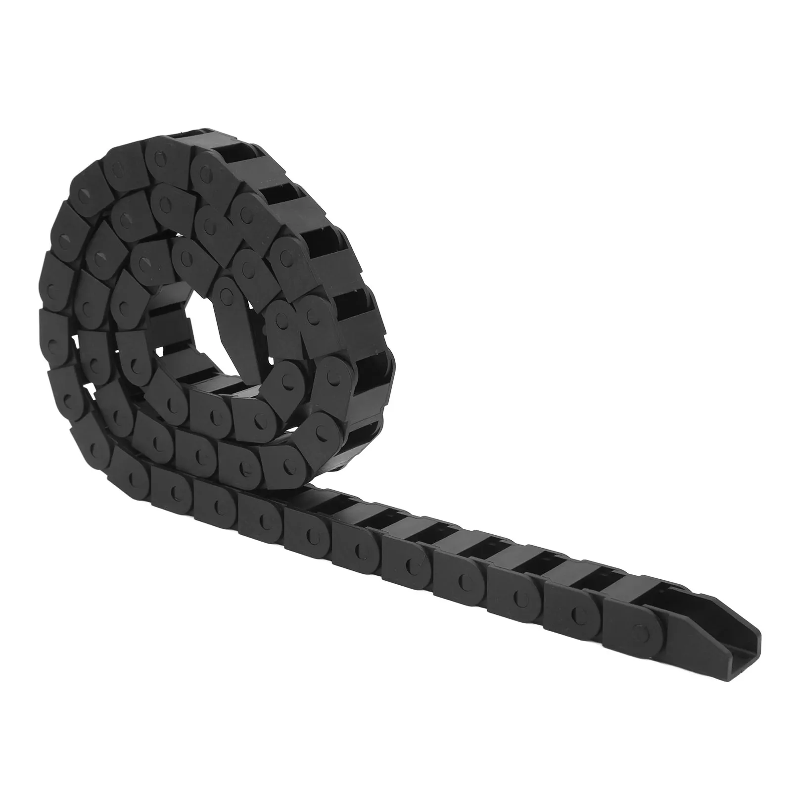 10mm x 15mm Inner Black Nylon Cable Chain with End Connector Wire Carrier Drag Chain for CNC Machine 1 Meter Long