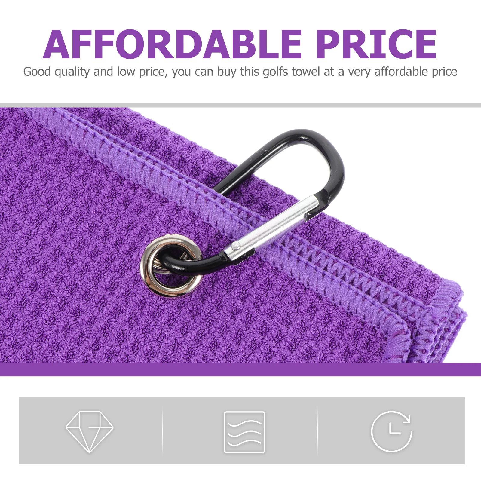 

4Pcs Portable Golfing Towels Made of Quality Polyester Lightweight Easy Storage with Hanging Hook for Sports Travel Outdoor