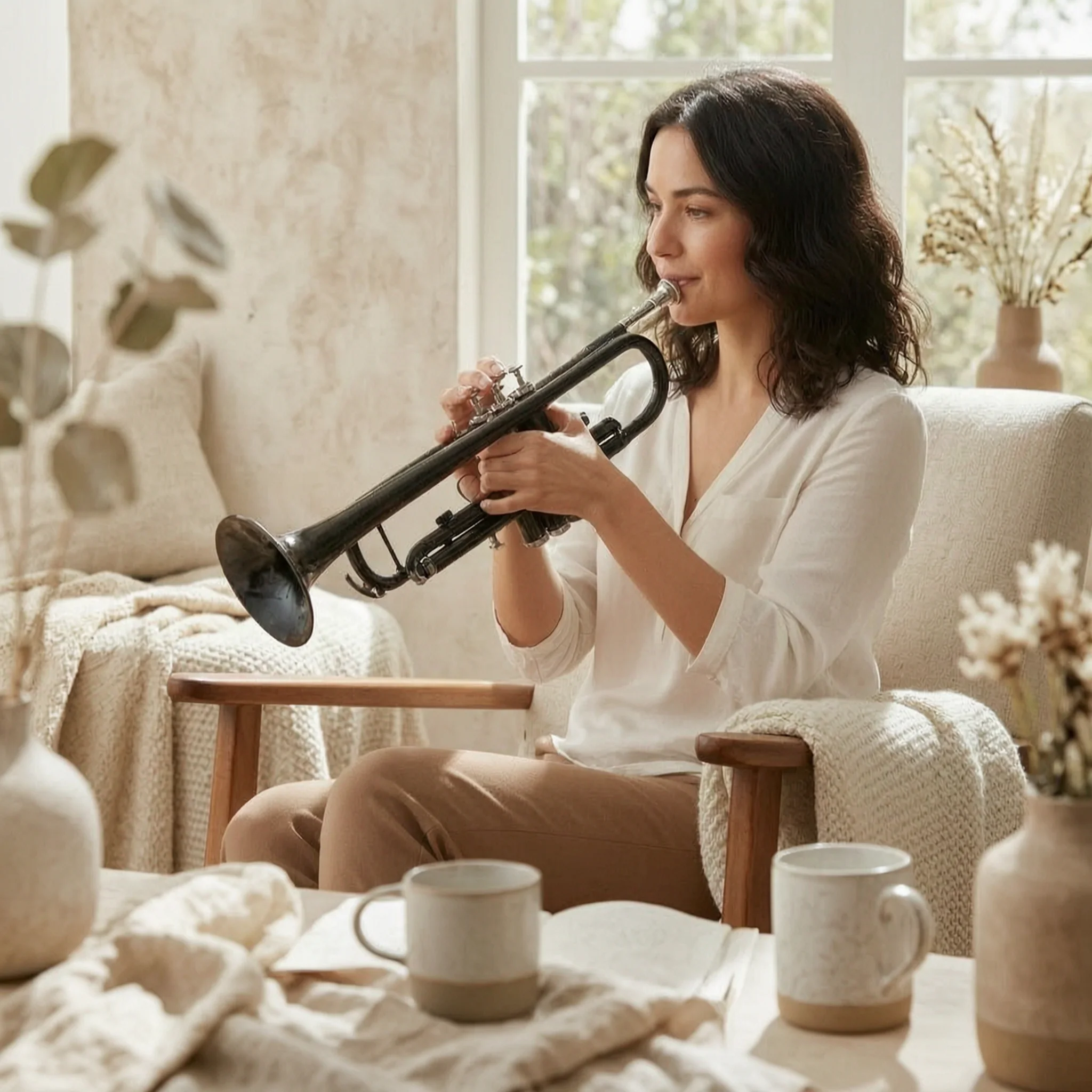 B-Flat Trumpet Lacquered Trumpet with Case Brass Instrument Stage-Ready Shiny for Beginners, School Band, Music Lessons