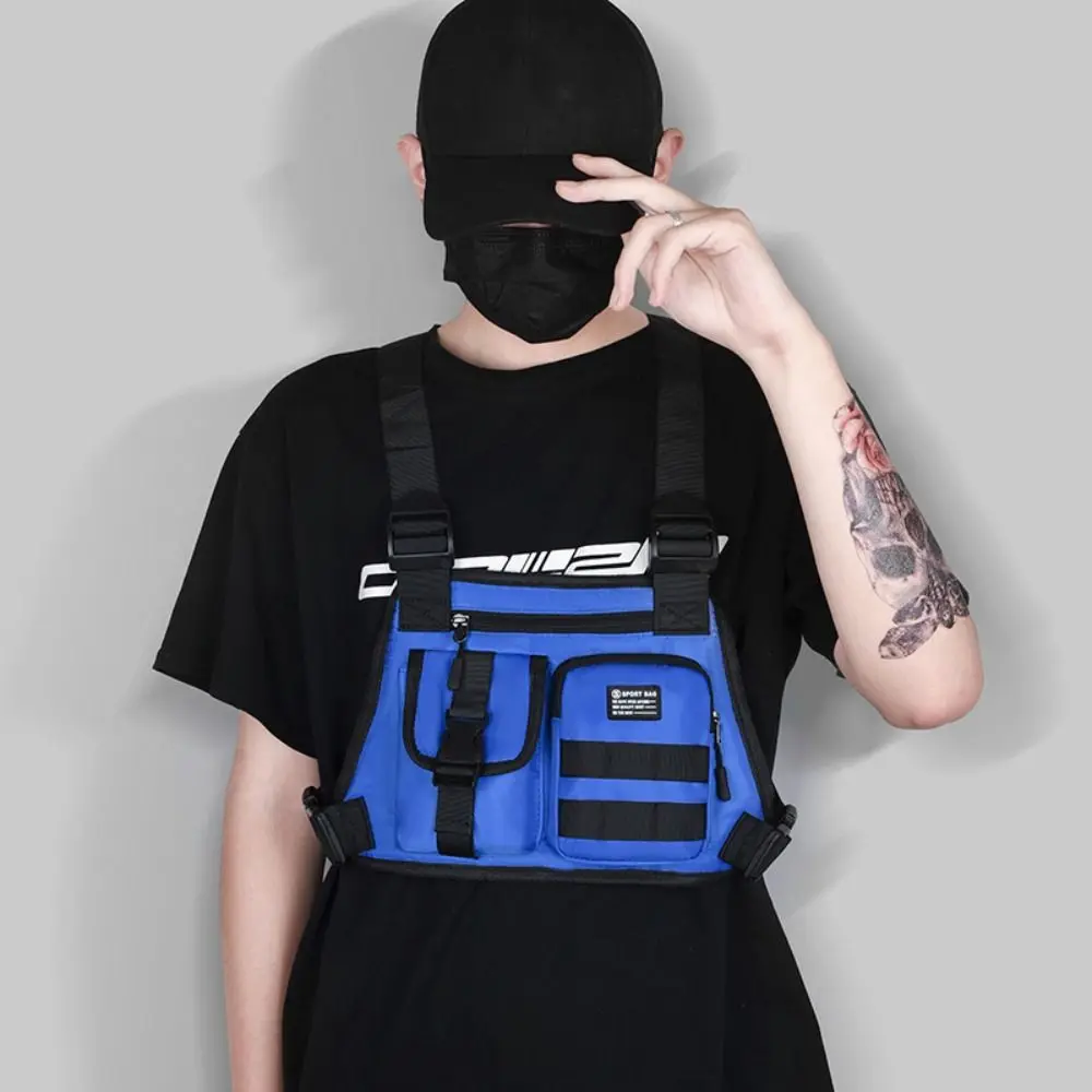Casual Oxford Cloth Fashion Chest Bag Large Capacity Multi Pocket Men Vest Bag Mountaineering Bag Waterproof Outdoor Sports Bag