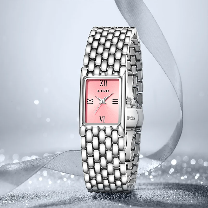 

Элегантные женские часы LIGE: модные, люксовые, повседневные кварцевые часы-браслет для женщин, простые женские часы, подарки для женщин