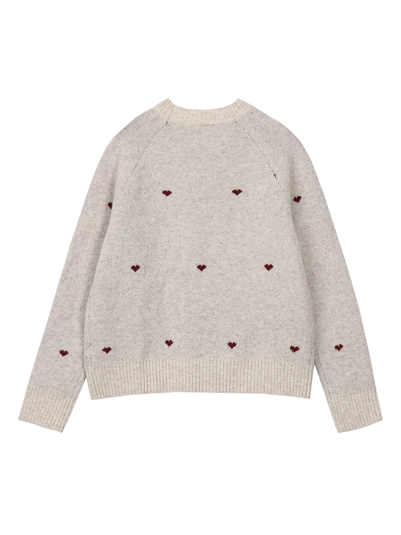 New Plus Size Fall Winter Comfortable Heart Pattern Sweater Long Sleeve Pullover Round Neck Top Korean Popular Women's Clothes image 6
