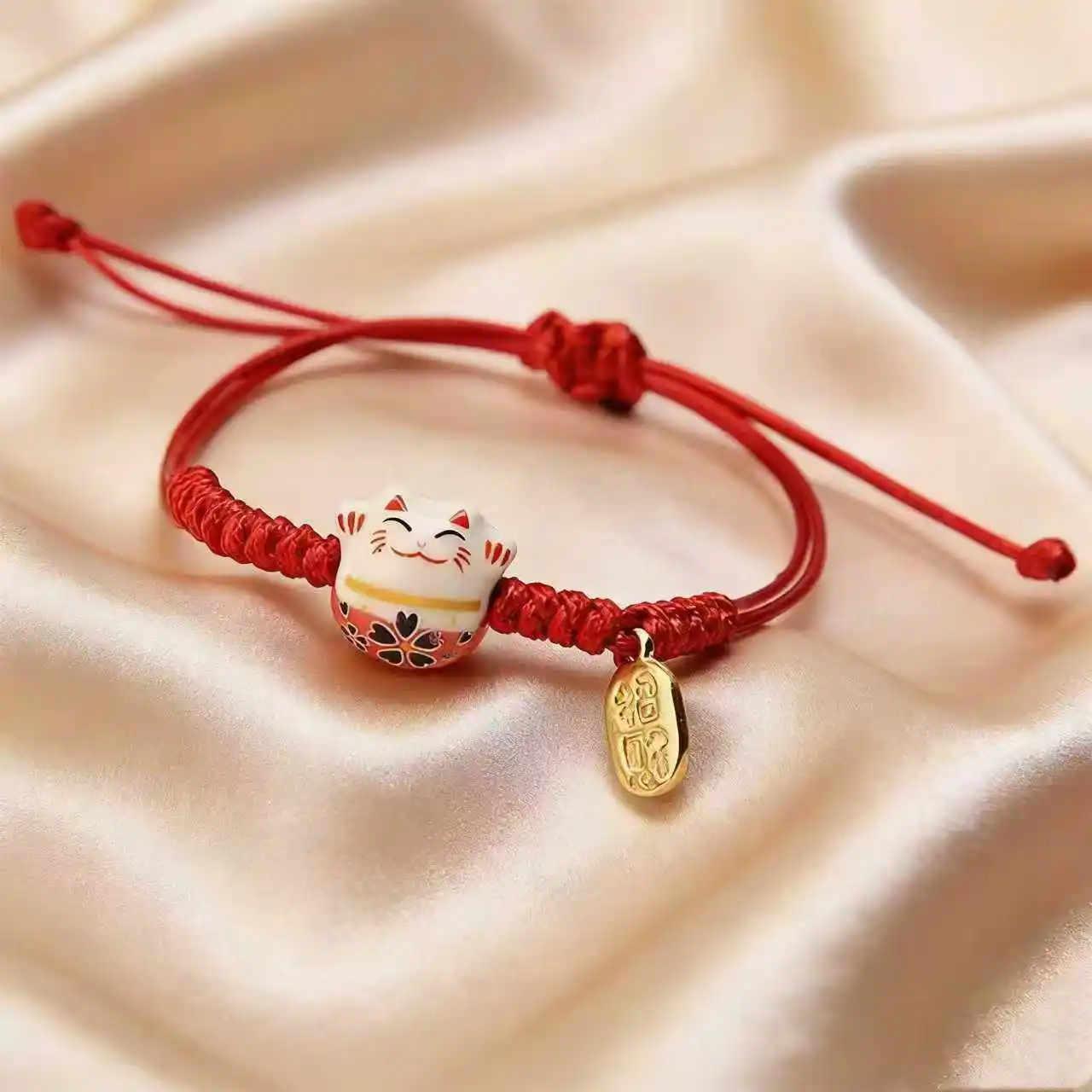 Simple Lucky Cat Knitted Bracelet Uni Adjustable Cute Animal Woven Bracelet Harajuku Style Jewelry bracelets couple bracelet