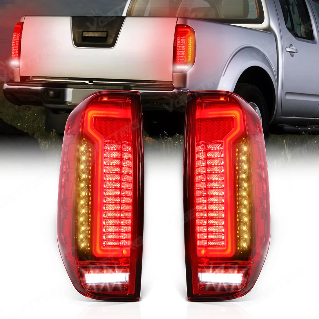 For Nissan NP300 Navara 2005 2006 - 2011 2012 2013 2014 LED Car Tail Lamps Running Reverse Turn Signal Brake Lights Taillights