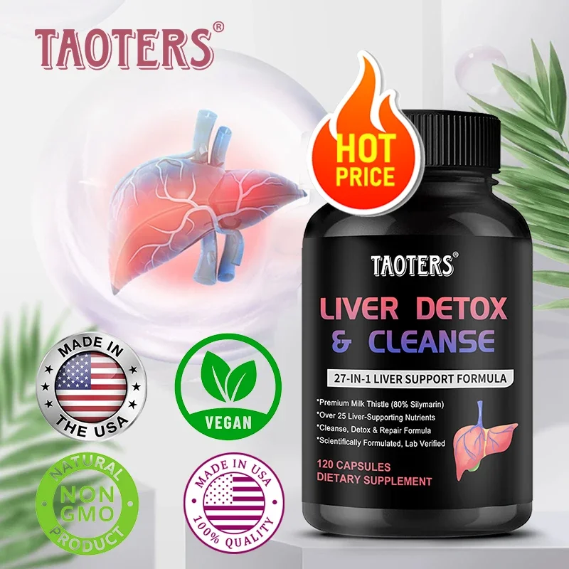 Taoters Liver Detox Liver Cleansing and Detoxifying Support Supplement-Help Strengthen and Repair The Liver and Improve Immunity