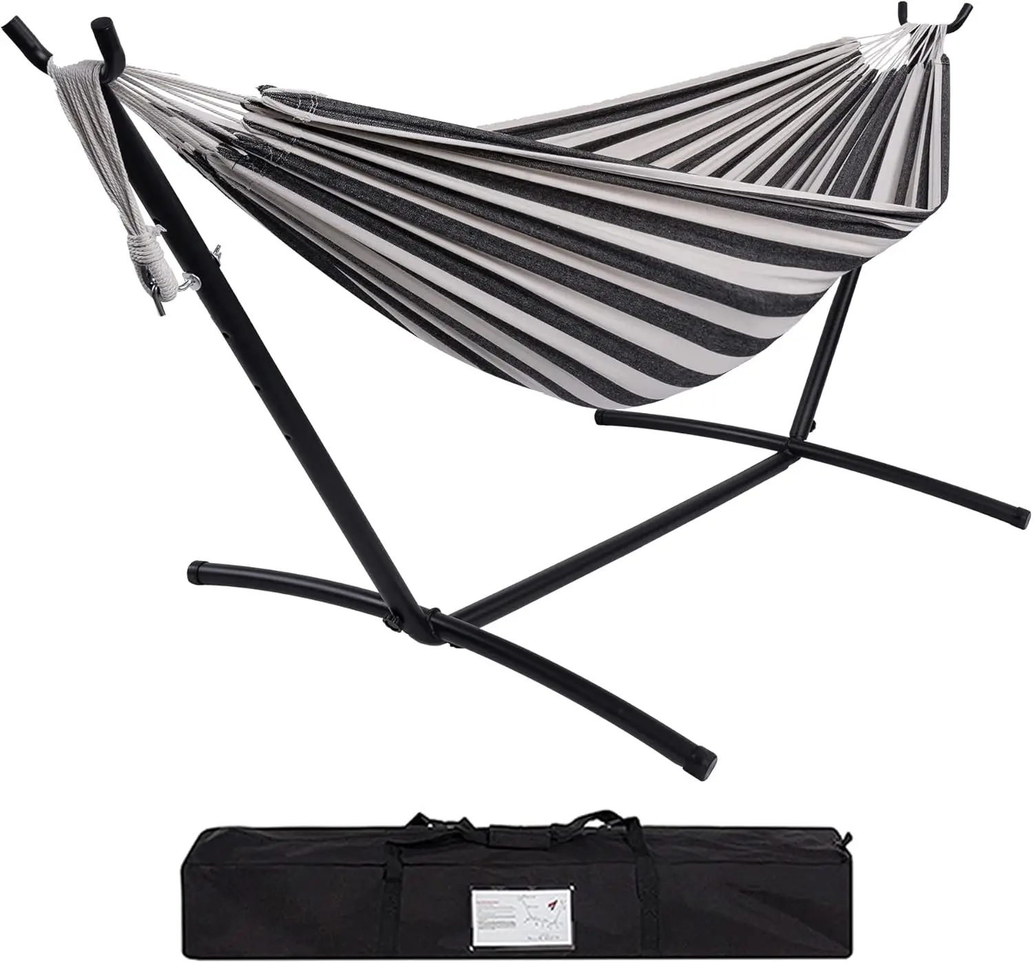 Hammock with Stand for Outside, Heavy Duty Space Saving Steel Stand with 450 lb Capacity