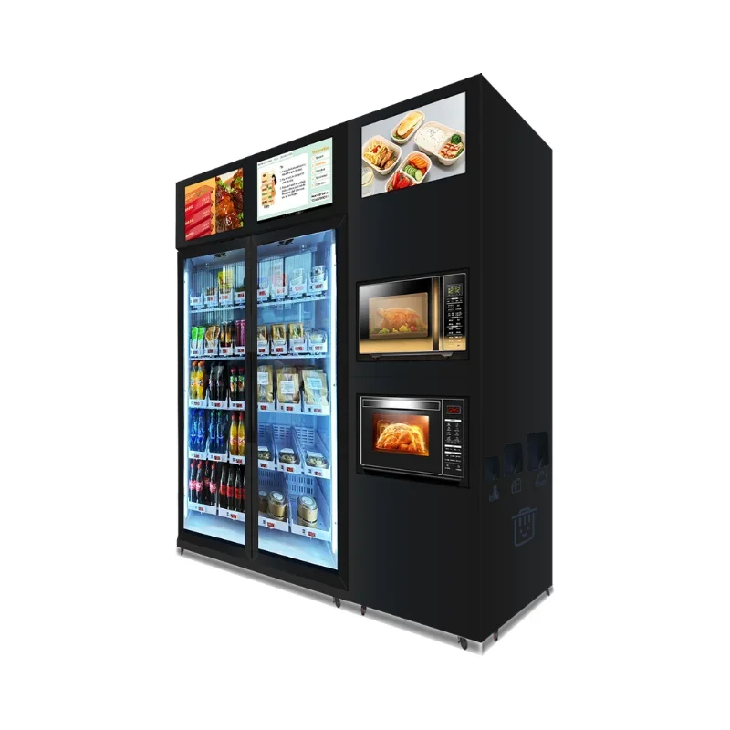 Office Salad Fruit Bento Ready To Eat Food Smart Fridge Vending Machine with Microwaves