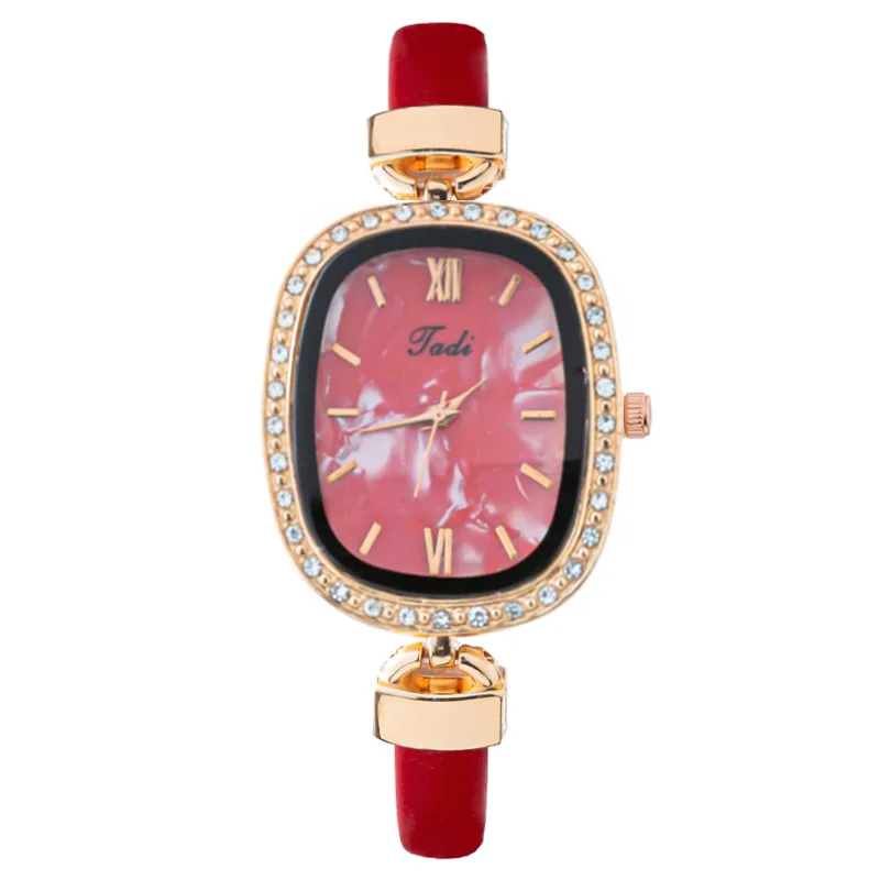 Reloj de cuarzo con cinturón ovalado para mujer, moda