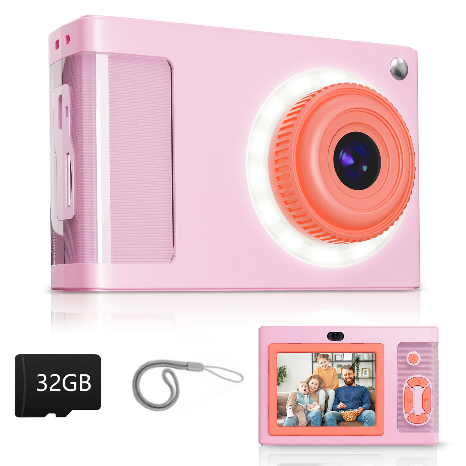 Digital Camera,ARNSSIEN 1080P Vintage Digital Camera for Kids,2.4” Screen Kids Digital Camera with 16 LED Filling Lights, Cheap