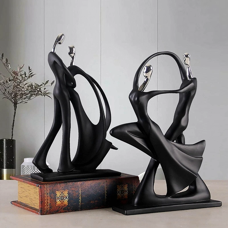 

Romantic Couple Danceing Figurines Modern Art Abstract Dancers Sculpture Desktop Ballroom Dancers Lovers Ornament