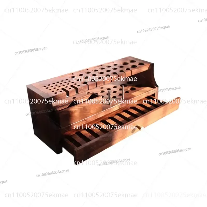 

Black Walnut Splicing Board Tool Holder, Leather Carving Leather Goods Tool Holder DIY Needle Insertion Cable