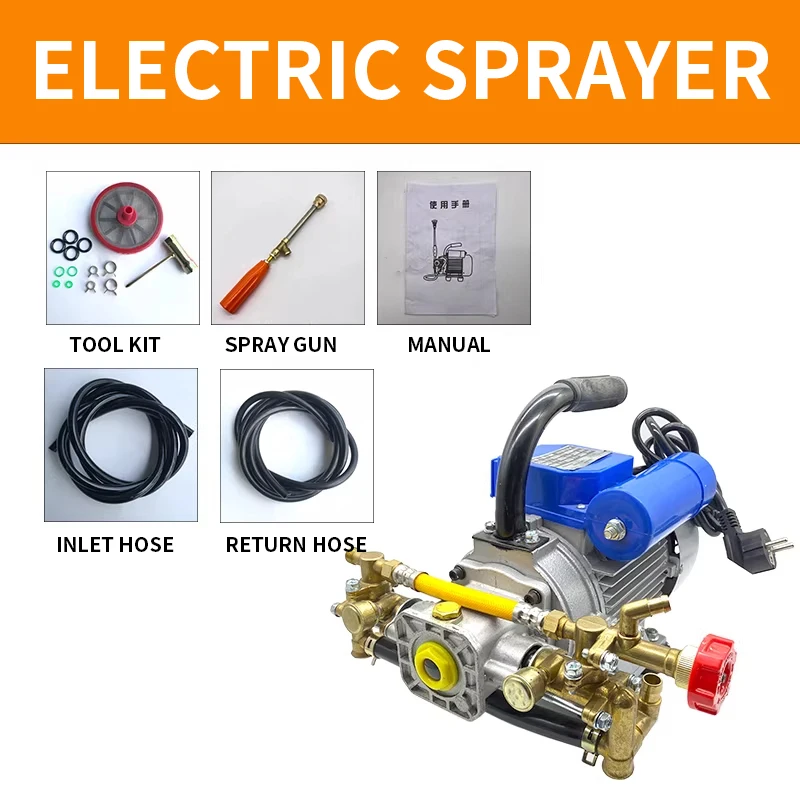 

Электрический опрыскиватель 220В, бытовой четырехтактный двухцилиндровый опрыскиватель, портативный сельскохозяйственный распылитель пестицидов, 1100Вт (на заказ)