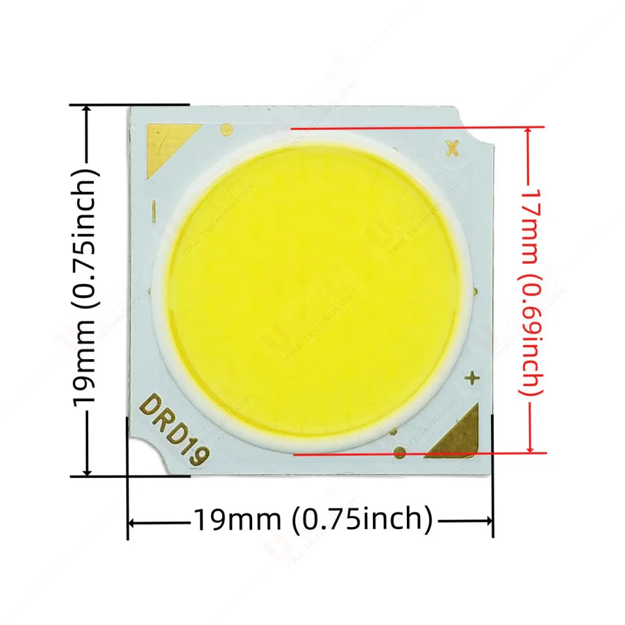 5/20 SZT. 19x19mm Diody LED COB 10W 15W 18W 20W 30W, ciepła biel 6000K, chip LED, reflektor, downlight, lampa diodowa
