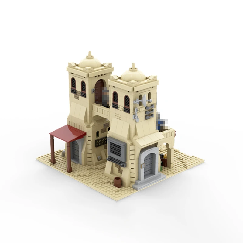 Arquitectura de escena de película Mos Eisley, torres del desierto, tecnología de bloques de construcción MOC, modelo de ensamblaje, rompecabezas de ladrillo, juguetes, regalo de Navidad