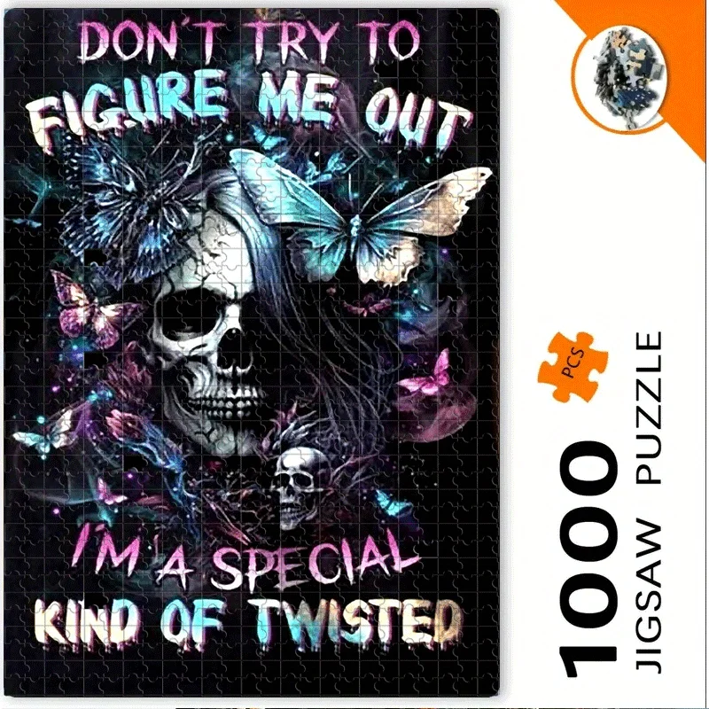 Farfalla e teschio: Twisted Self Puzzle 500 pezzi/1000 pezzi Puzzle per adulti - Gioco interattivo per famiglie, Sfida per compagni universitari, Br