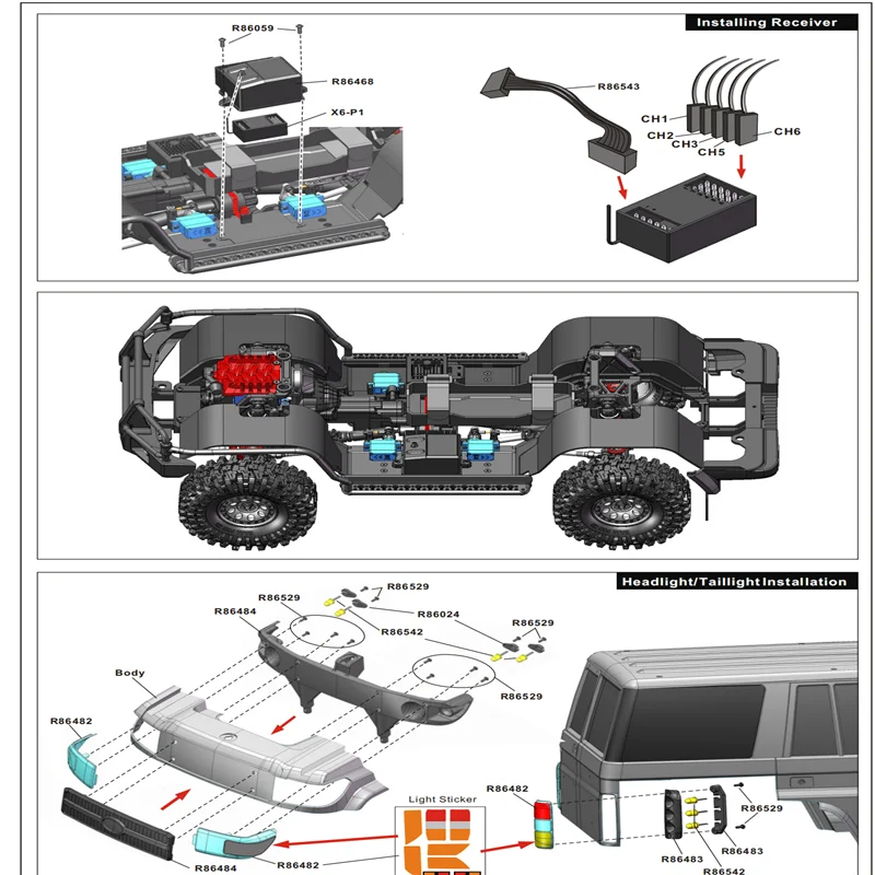 rgt-rc-pecas-de-reposicao-r86468-r86769-r86772-x6dc-r86557-r86484-r86531-r86771-r86483-r86485-r86486-para-1-10-crawler-4wd-modelo-carro