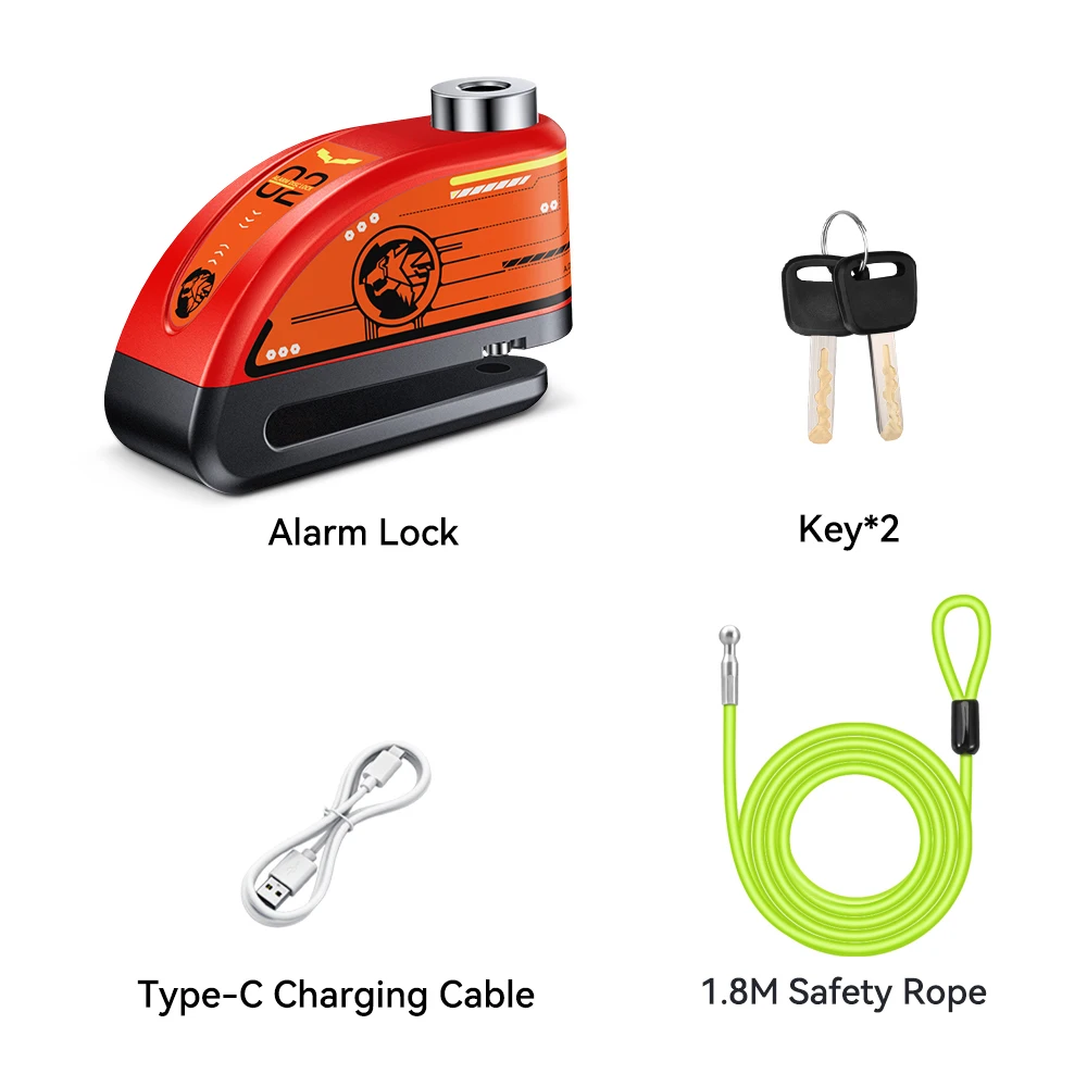 Extractme Motorfiets Alarm Schijfrem Slot 120dB Fietswiel Schijf Hangslot Beveiliging Anti-Diefstal Slot Scooter Alarma Motocicleta